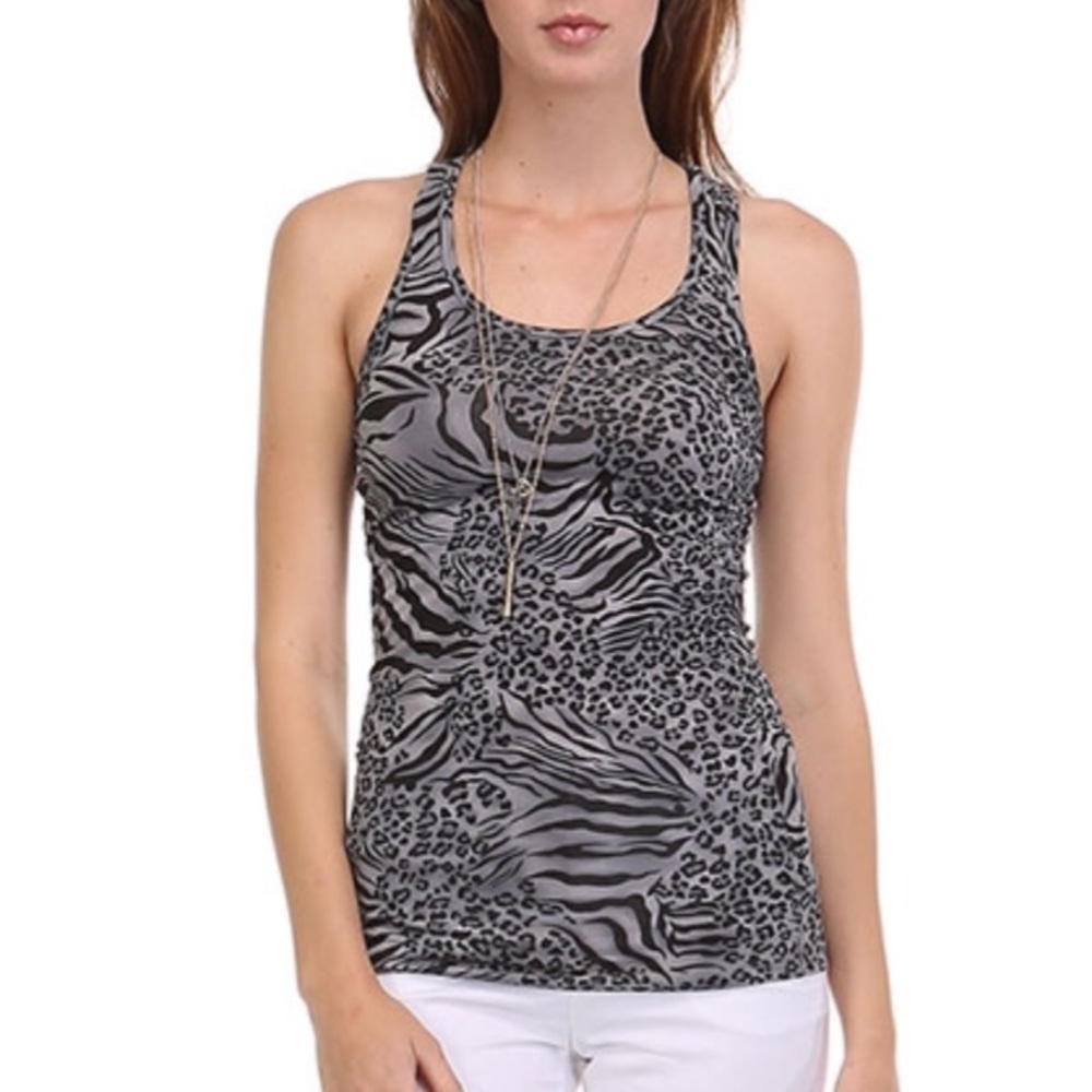 🌟Racerback animal print striped tank top - Picture 2 of 4